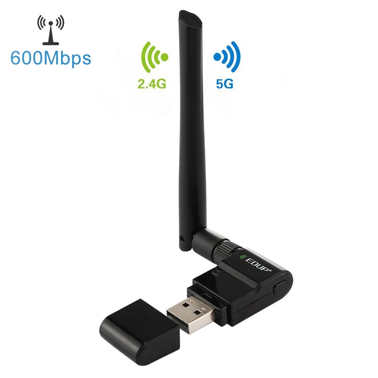 EDUP EP-AC1635 600Mbps Dual Band Wireless 11AC USB Ethernet Adapter 2dBi Antenna for Laptop / PC, EP-AC1635 EDUP EP-AC1635 600Mbps Dual Band Wireless 11AC USB Ethernet Adapter 2dBi Antenna for Laptop / PC, EP-AC1635